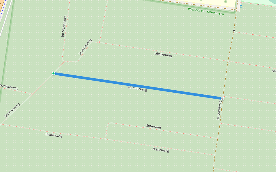 Hummelweg walking route map in Lübeck