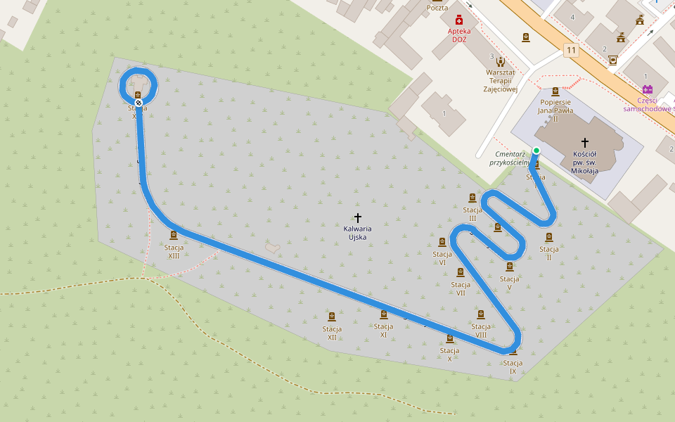 Droga Krzyżowa walking route map in Ujście