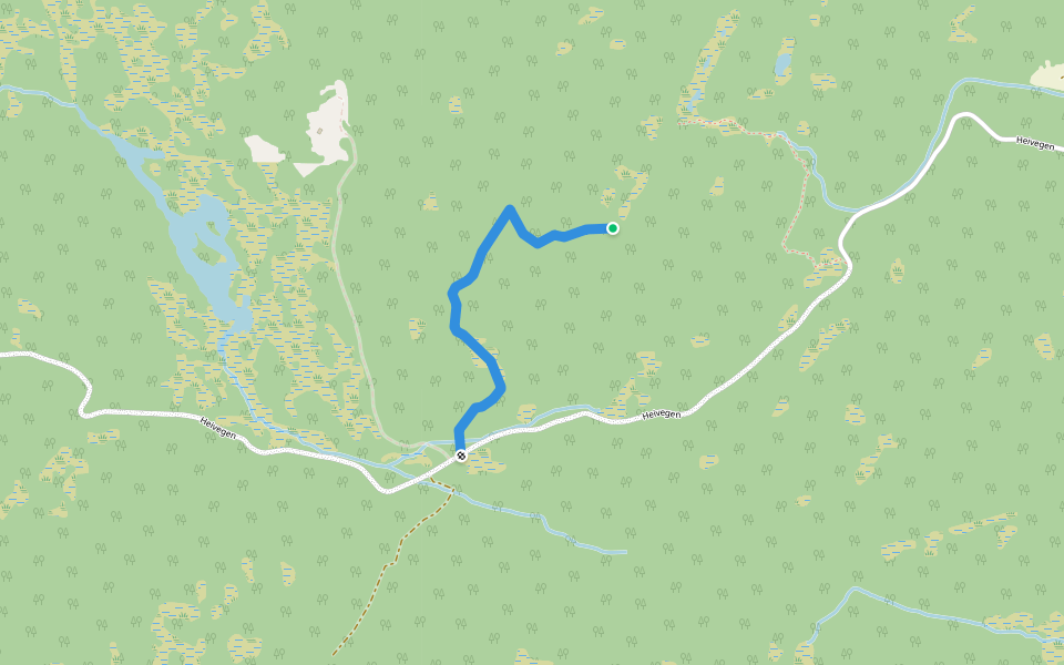 Sti ned frå Eggeflæi walking route map in Lårdal