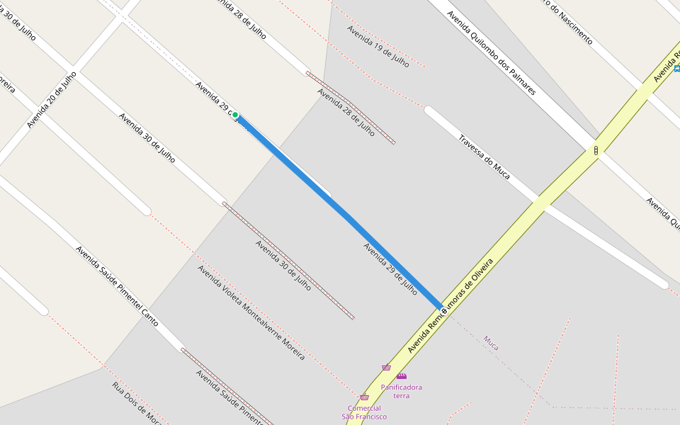 Avenida 29 de Julho walking route map in Macapá