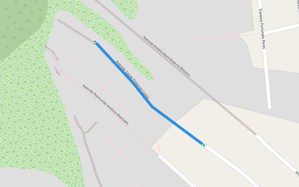 Avenida Saúde Pimentel Canto walking route map in Macapá
