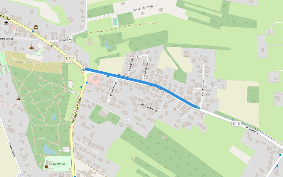 Hörenberg walking route map in Worpswede