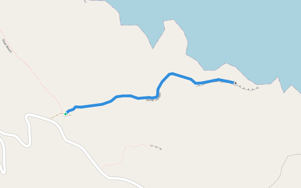Secret Garden walking route map in Kalimnos