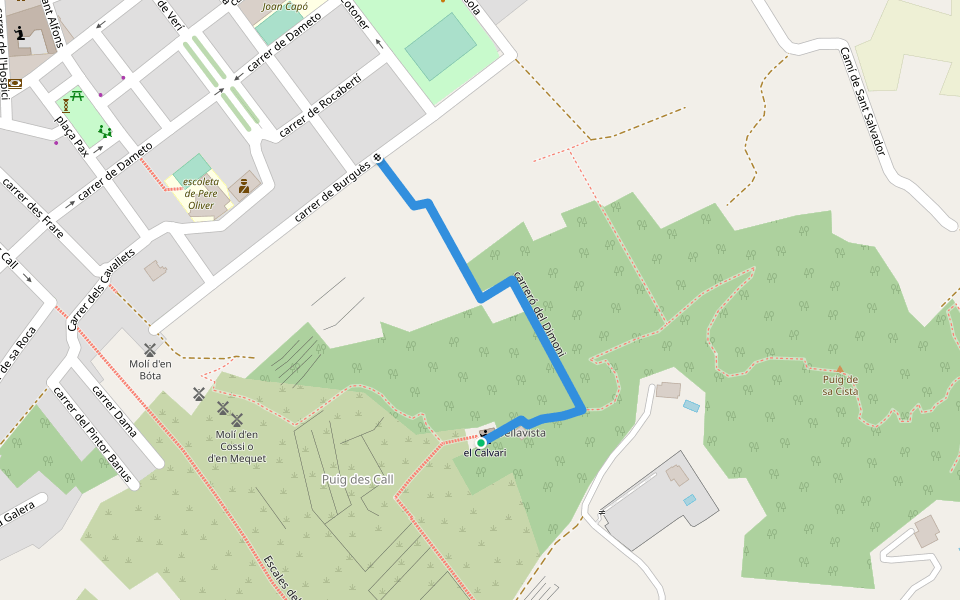 carreró del Dimoni walking route map in Felanitx