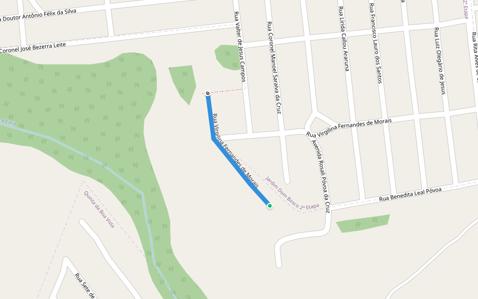 Rua Virgilina Fernandes de Morais walking route map in Aparecida de Goiânia