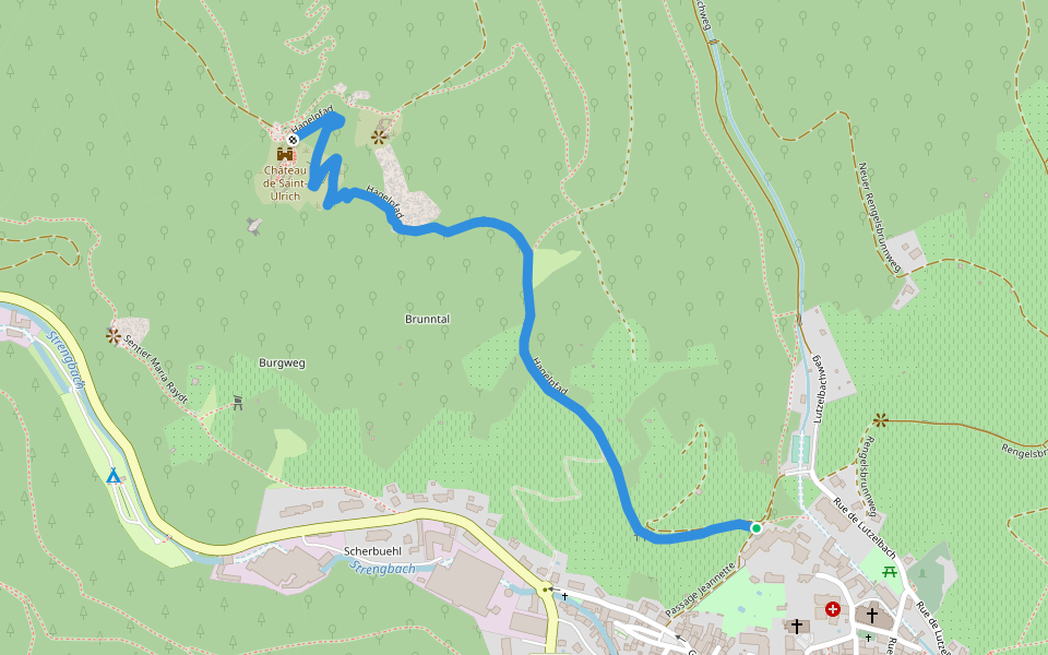 Hagelpfad walking route map in Ribeauvillé