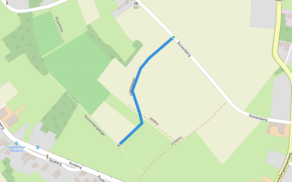 Haezewegel walking route map in Oosterzele