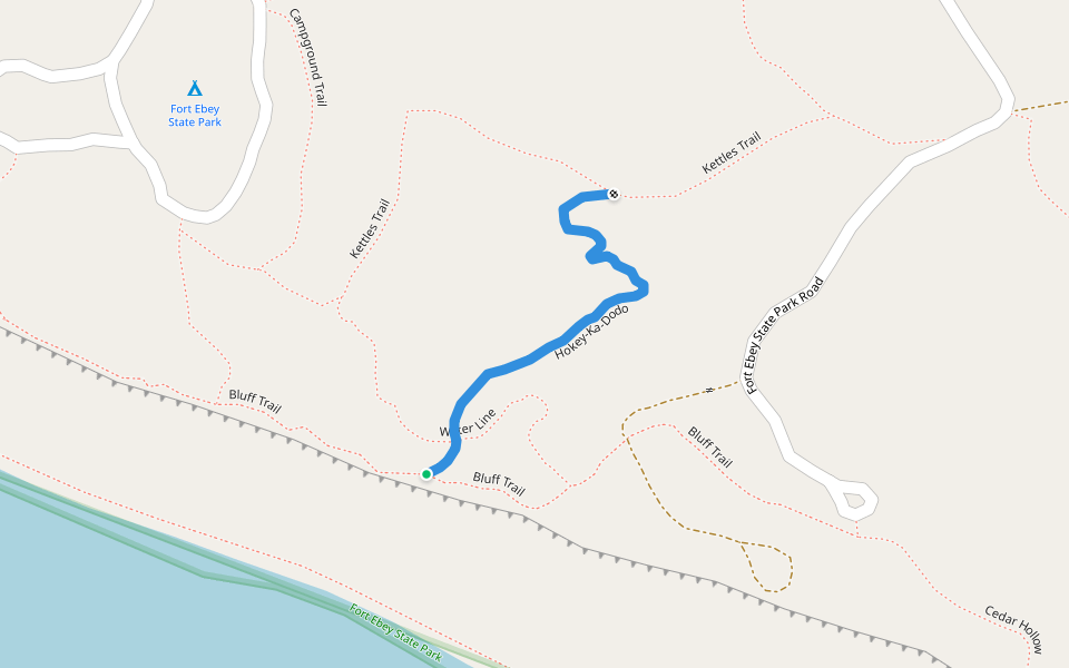 Hokey-Ka-Dodo walking route map in Coupeville