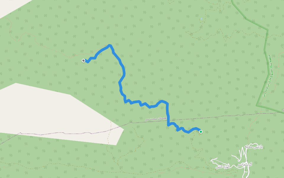 گرسمسر - زین پشت walking route map in Garasma Sar