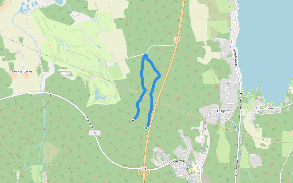 10 km track (tyr3) walking route map in Karlstad