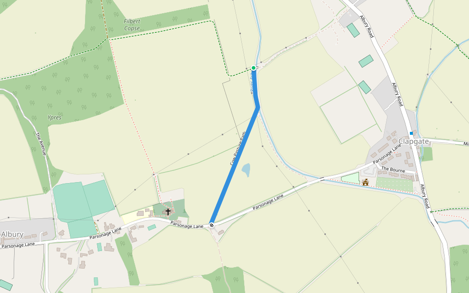 Cow Pasture Path walking route map in Albury