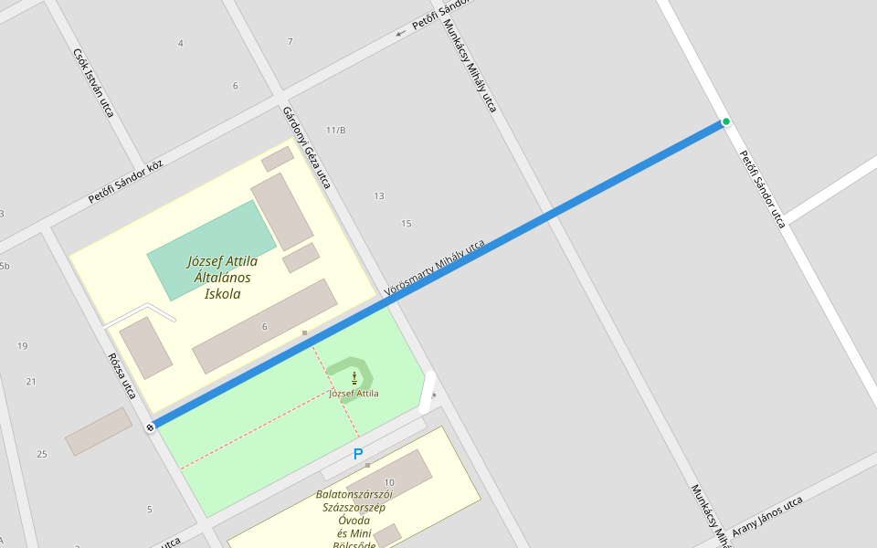 Vörösmarty Mihály utca walking route map in Balatonszárszó