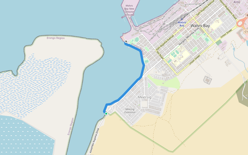 Lagoon Promenade walking route map in Arixa Ams