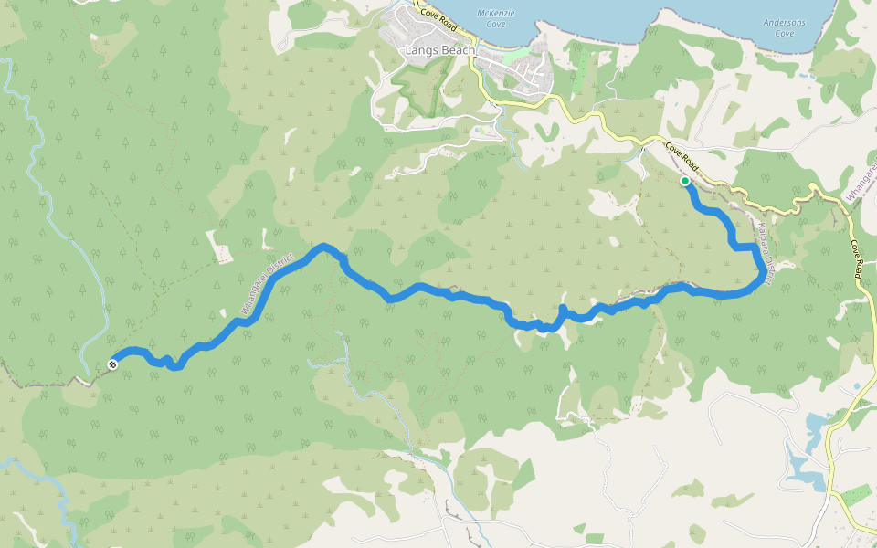 Langsview Track walking route map in Mangawhai