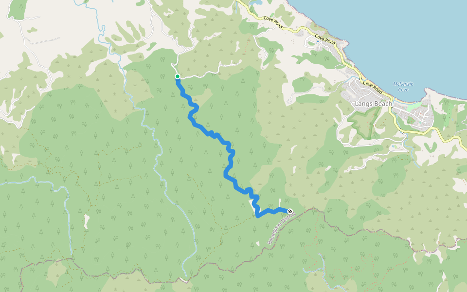 Cullen Road walking route map in Waipu