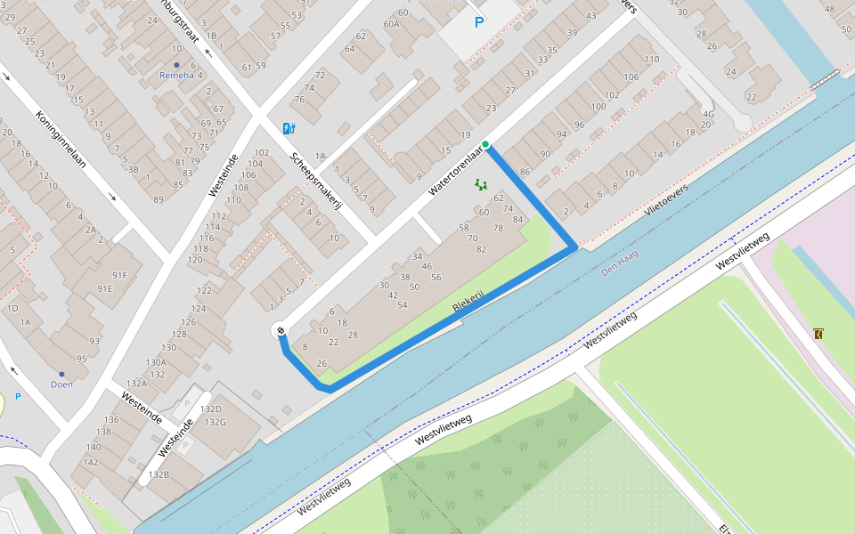 Blekerij walking route map in Voorburg