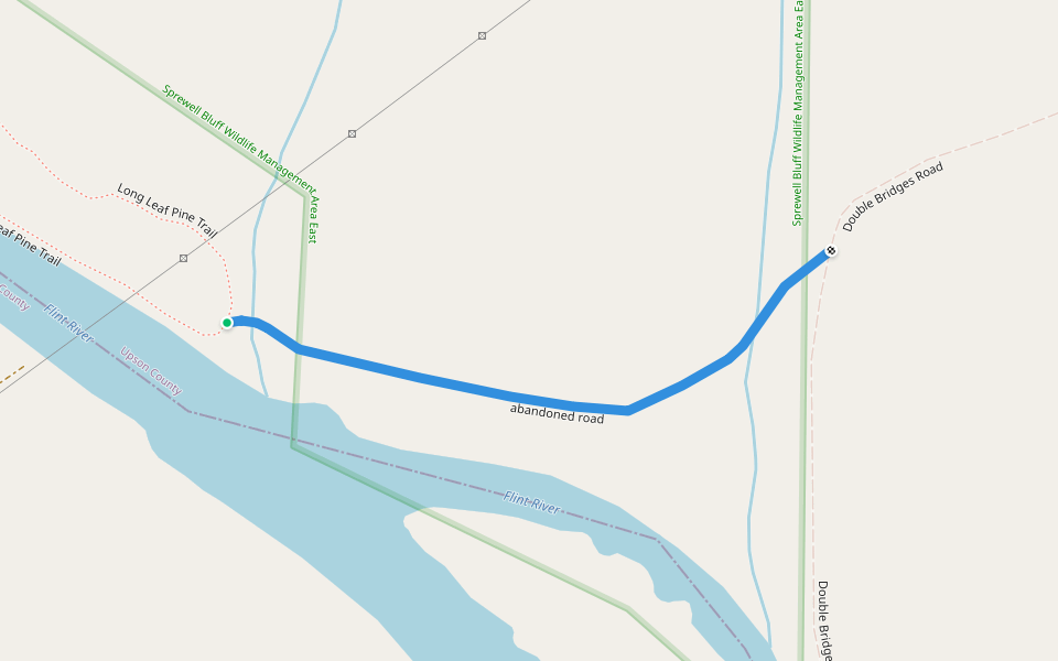 abandoned road walking route map in Thomaston