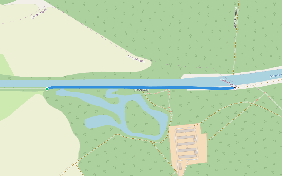 Treidelsteig walking route map in Spreenhagen