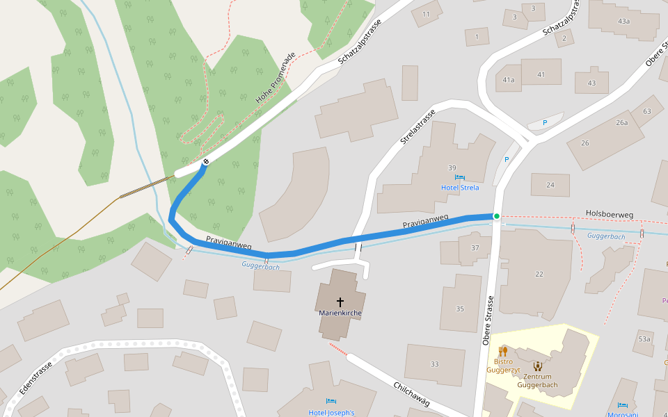 Praviganweg walking route map in Davos Platz