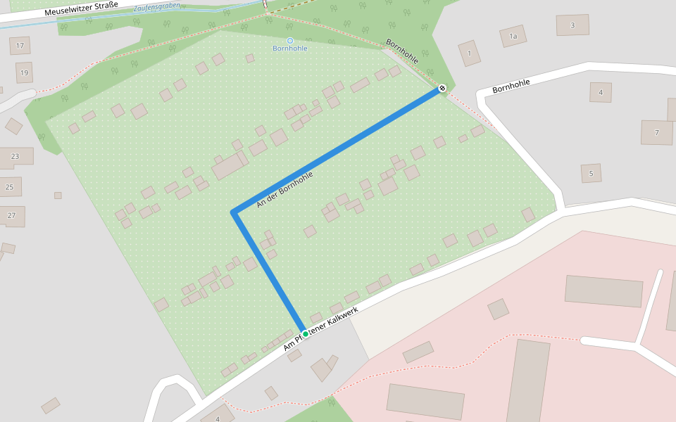 An der Bornhohle walking route map in Gera