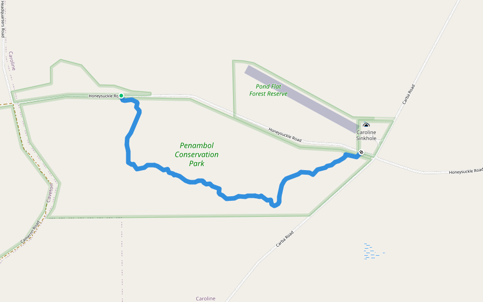 Wombat Walk walking route map in Caroline