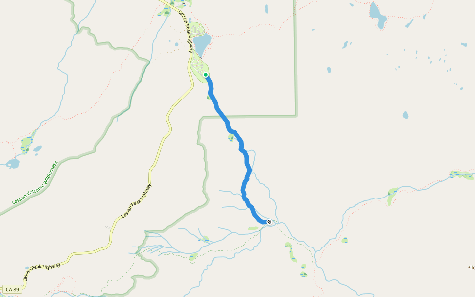 Summit Lake To Corral Meadow Trail walking route map in Warner Valley
