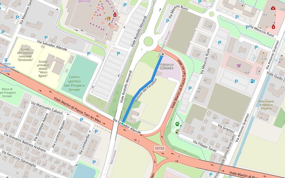 Viottolo del Paradiso walking route map in Reggio Emilia