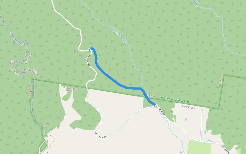 Dog Break walking route map in Bellthorpe