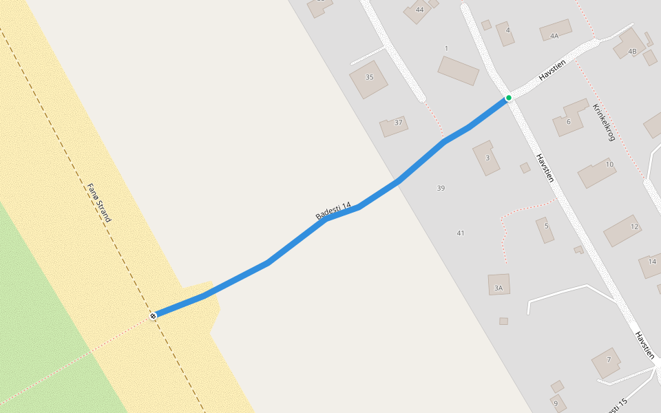 Badesti 14 walking route map in Fanø