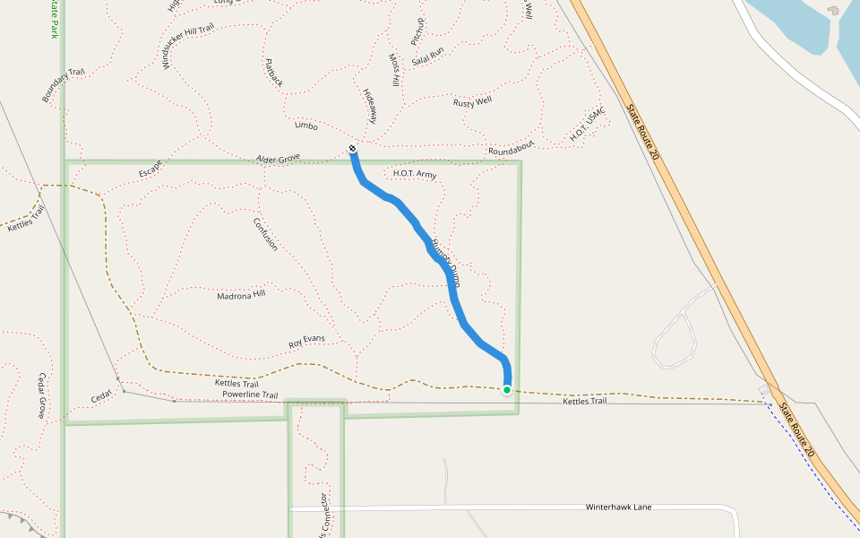 Humpty Dump walking route map in Coupeville