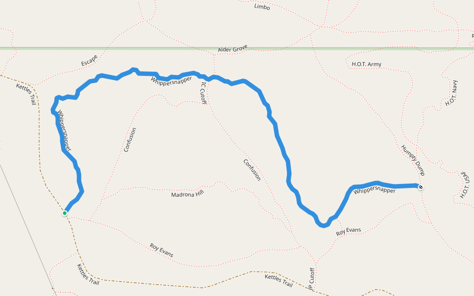 Whippersnapper walking route map in Coupeville