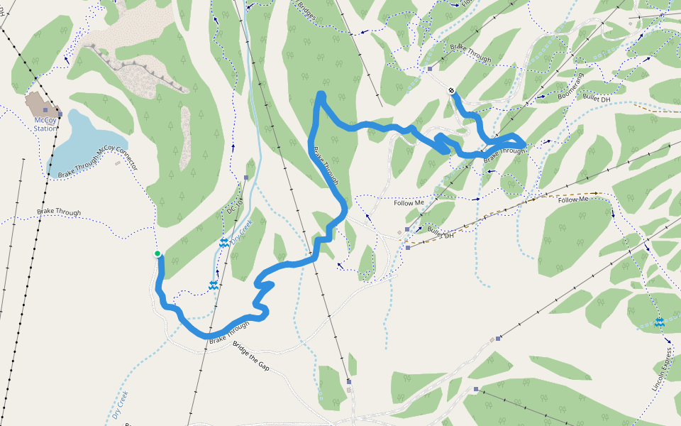 Brake Through walking route map in Mammoth Lakes