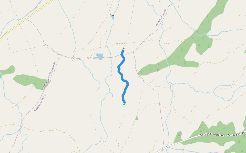 Camino a Casillas de Flores walking route map in Casillas de Flores