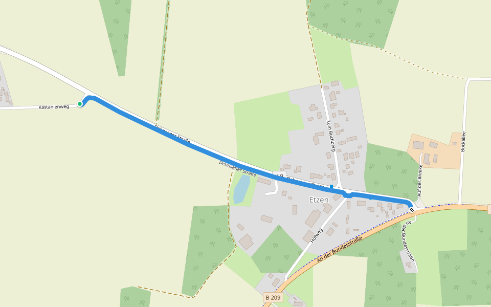 Dehnsener Straße walking route map in Amelinghausen