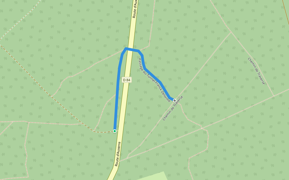 Passage du Tunnel Franck Delorme walking route map in Seignelay