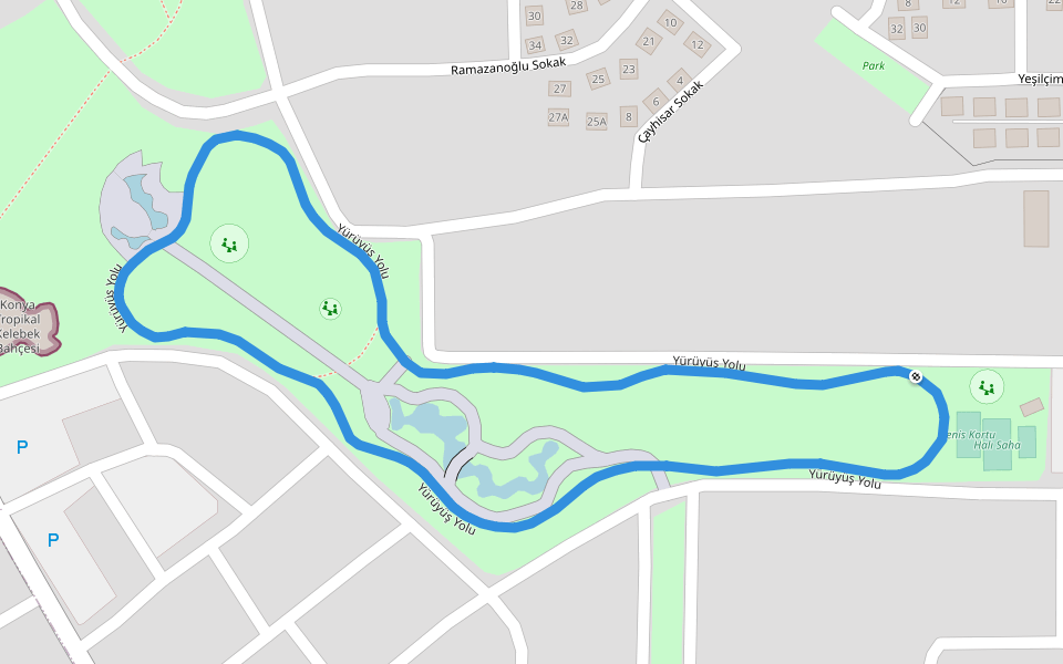 Yürüyüş Yolu walking route map in Akşehir