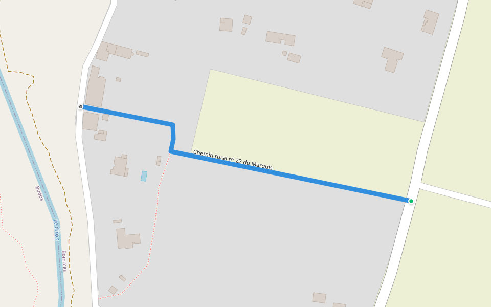 Chemin rural nº 22 du Marquis walking route map in Bommes