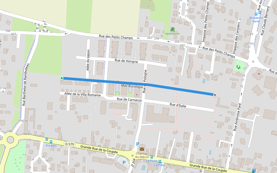 Mail Bucolique walking route map in Charnay-lès-Mâcon