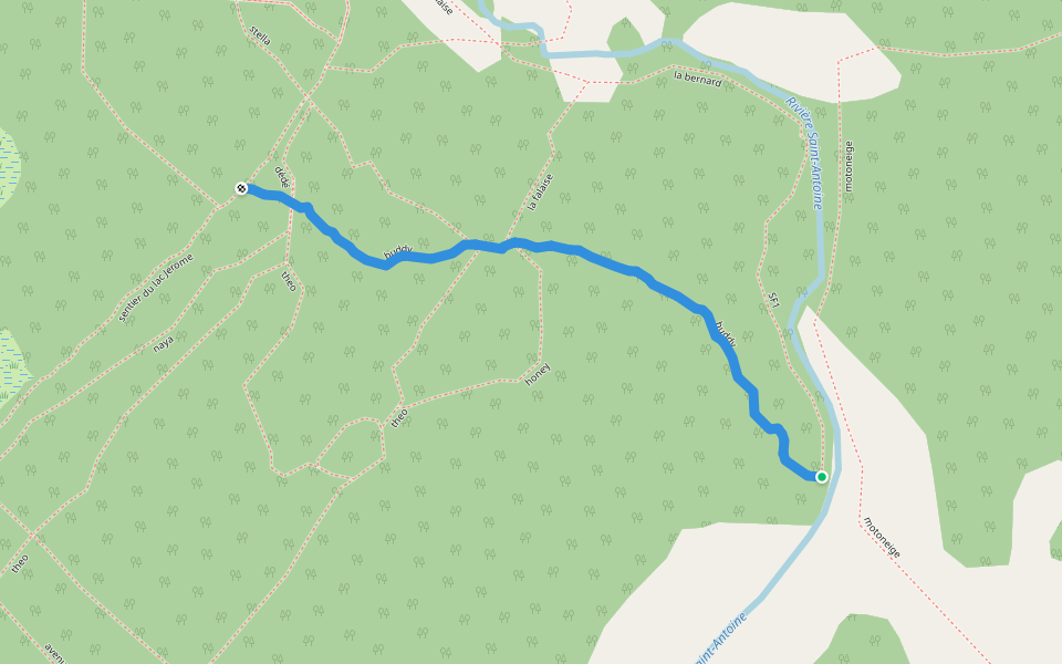 buddy walking route map in Mirabel