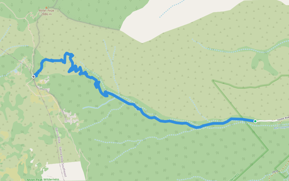 Lutz Canyon Trail #104 walking route map in Hereford