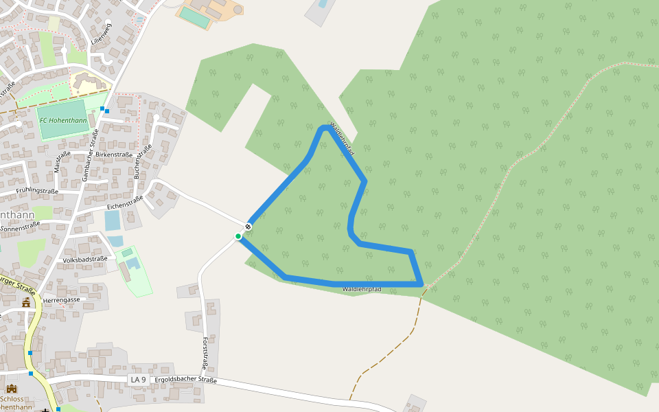 Waldlehrpfad walking route map in Hohenthann