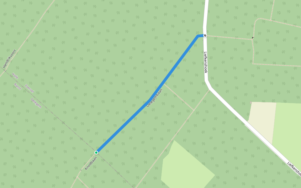 Oelegembaan walking route map in Ranst
