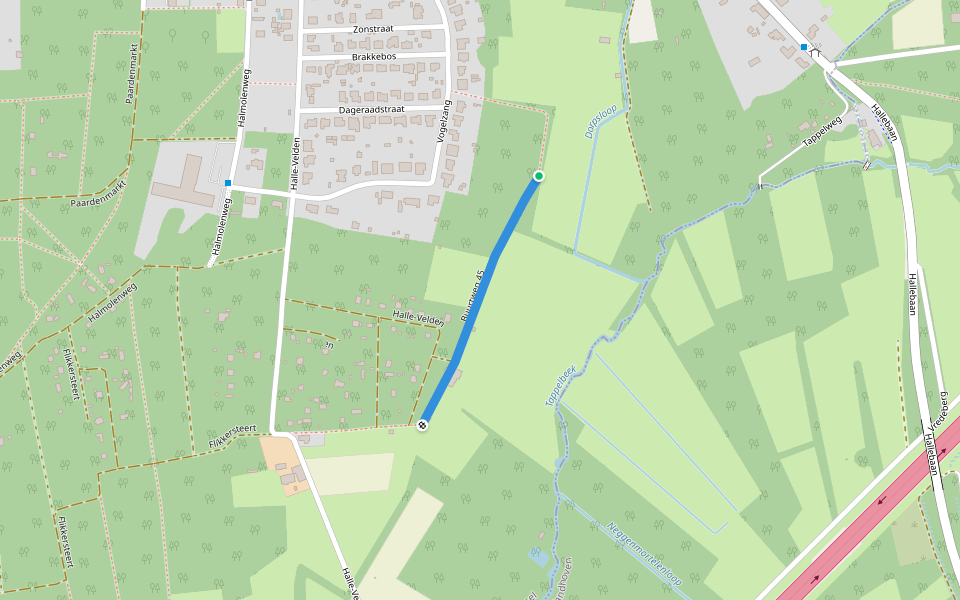 Buurtweg 45 walking route map in Zoersel