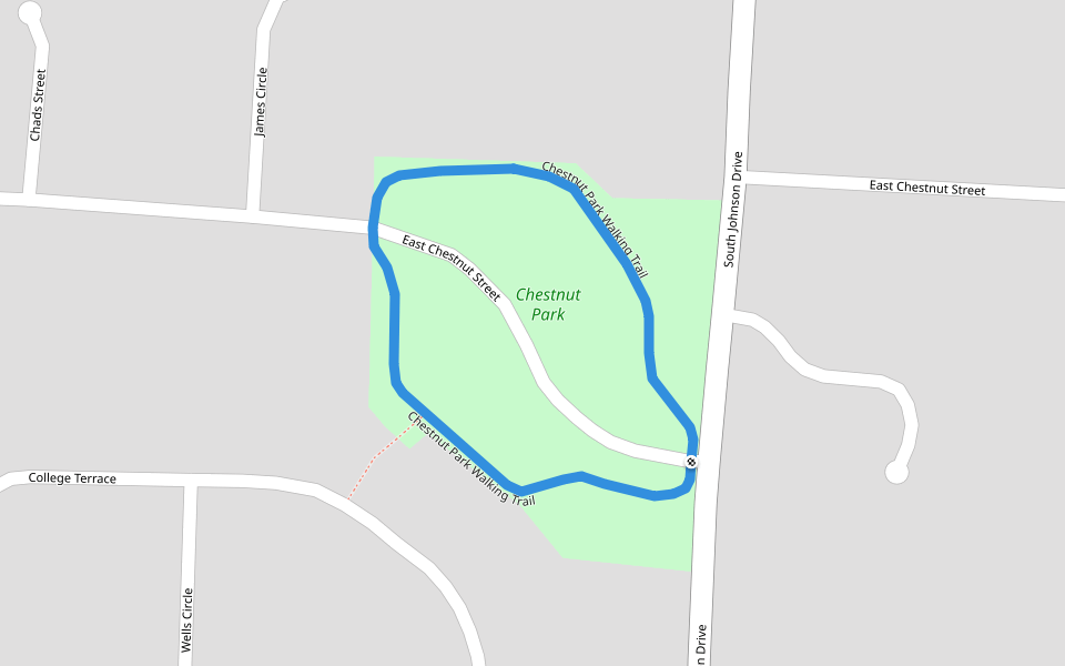 Chestnut Park Walking Trail walking route map in Odessa