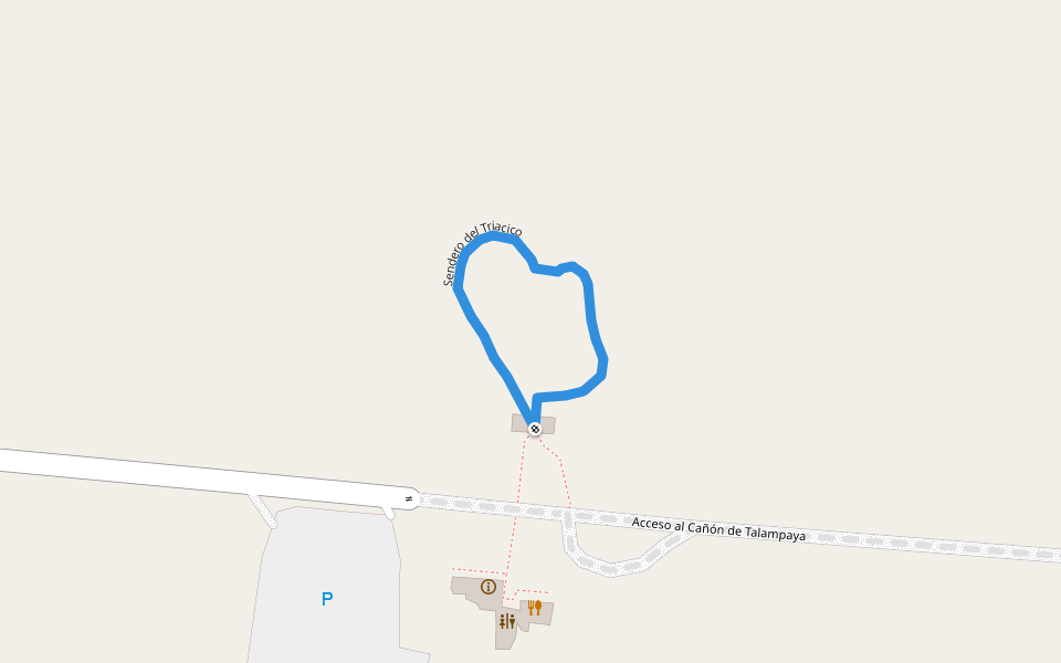 Sendero del Triacico walking route map in El Jumeal