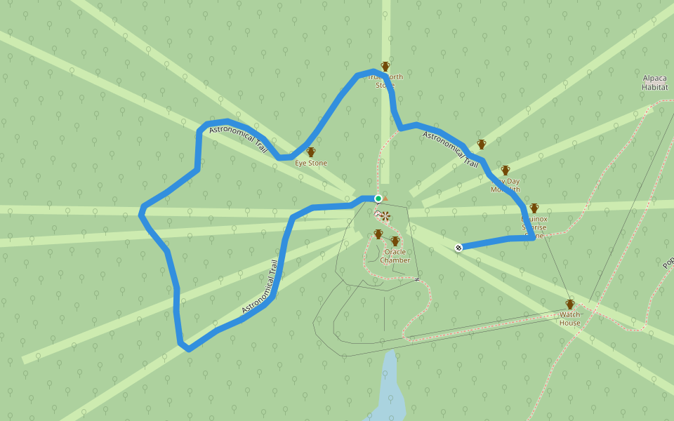 Astronomical Trail walking route map in Salem
