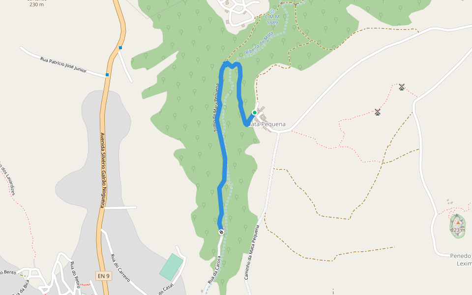 Trilho da Mata Pequena walking route map in Igreja Nova