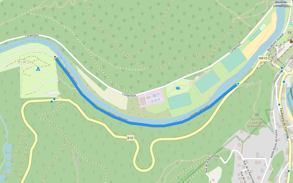 Sentier Lamirant walking route map in Bouillon
