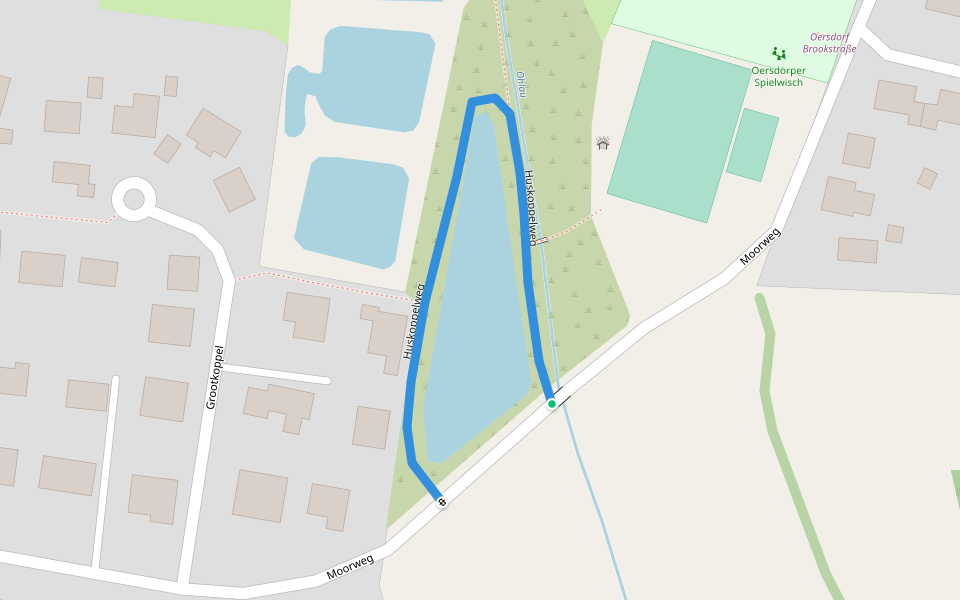 Huskoppelweg walking route map in Oersdorf