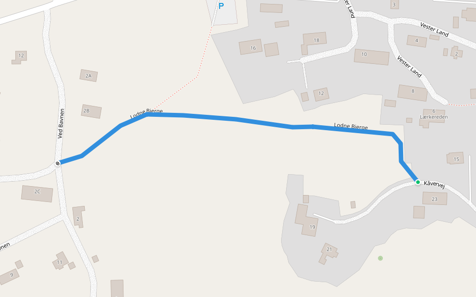 Lodne Bjerge walking route map in Fanø